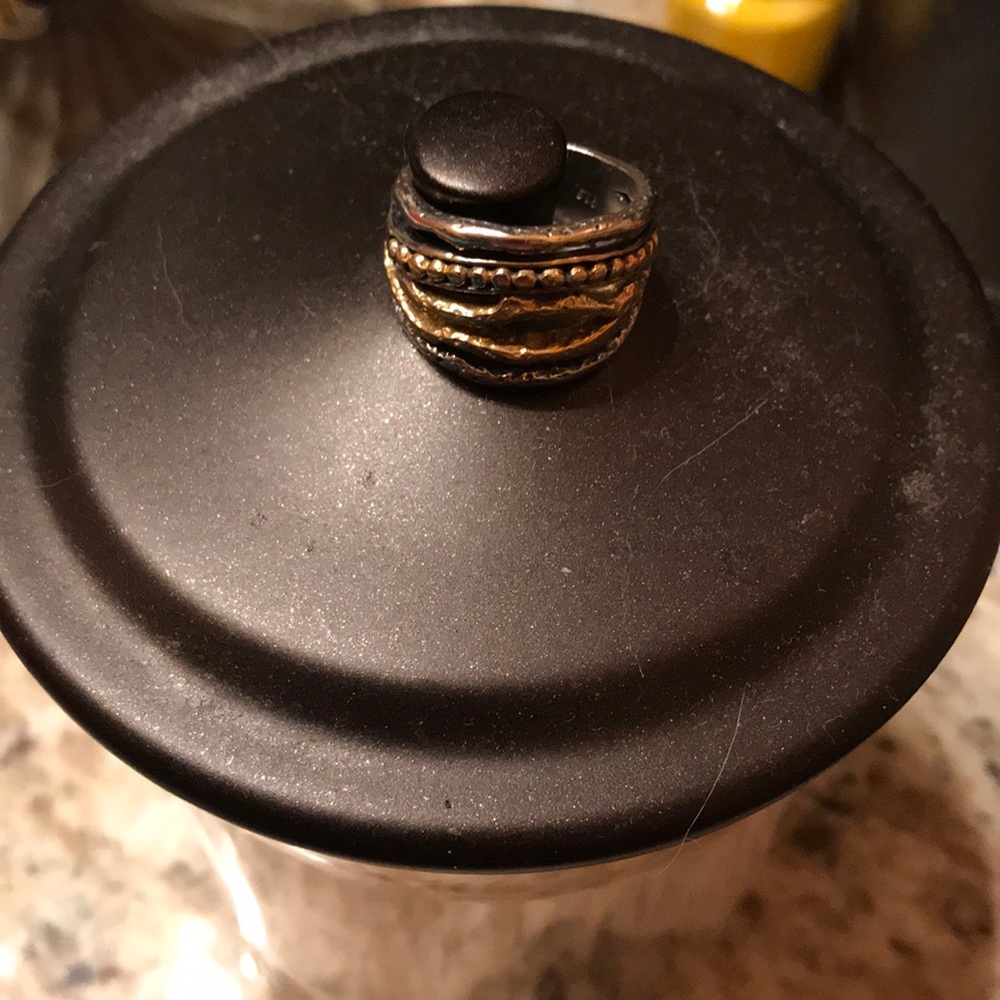 Silver and bronze ring